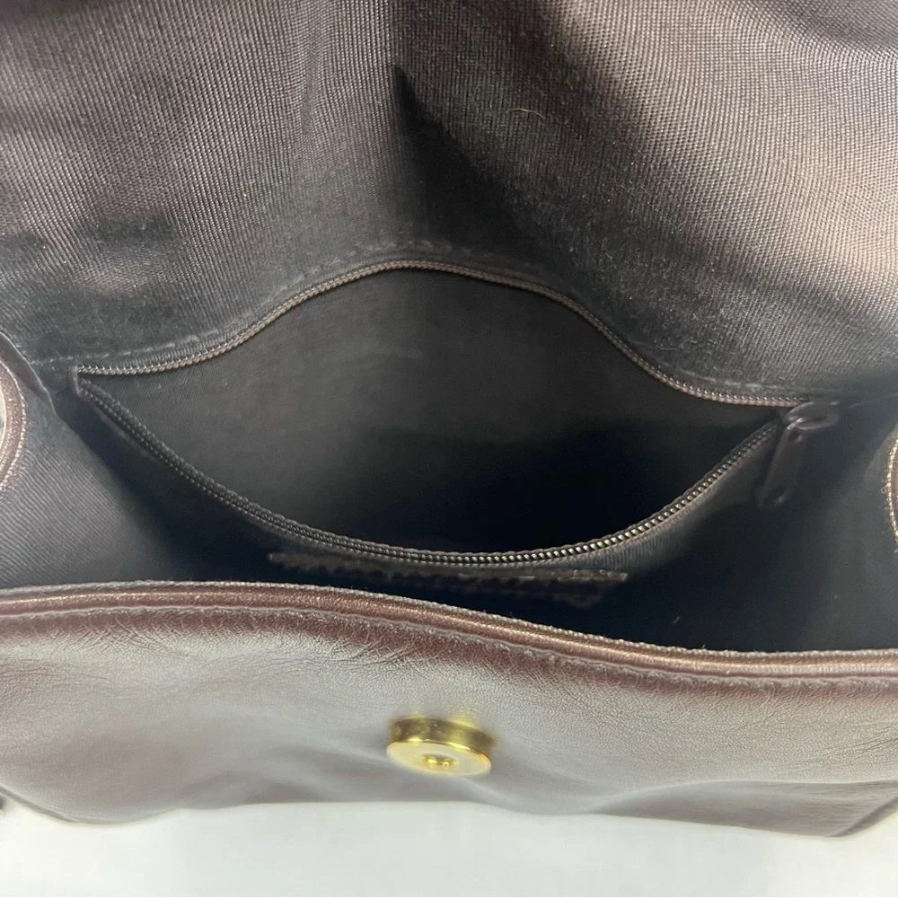 Vintage Etienne Aigner Dark Brown Leather & Suede Crossbody with gold hardware
